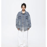 Unisex Jacket Retro Washed Overalls Men and Women Couple Loose Denim Jacket