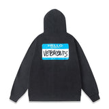 Vetements Hoodie Autumn and Winter Ripped Distressed Signature Label Washed Loose Zip Hooded Coat Sweatshirt