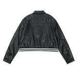 Women Jacket Locomotive Style PU Leather Coat Women's Casual Loose Button Coat