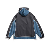 Unisex Jacket Retro Patchwork Contrast Color Sports Jacket