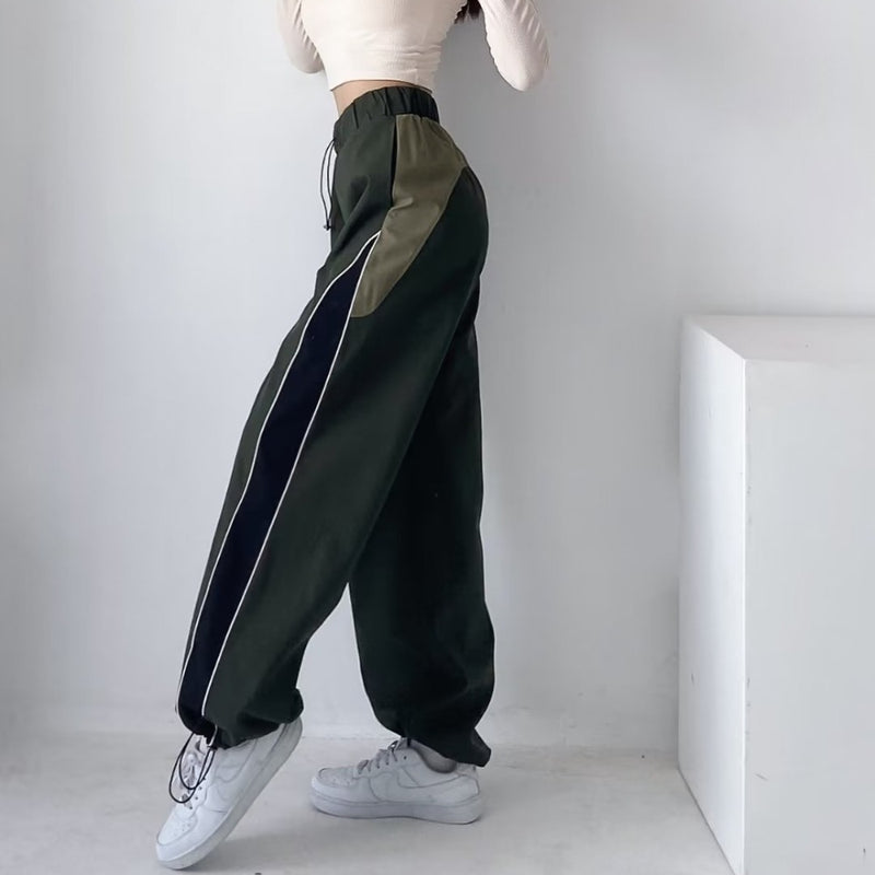 Women Sweatpants Overalls Retro Wide-Leg Pants