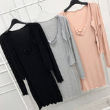 Women Dresses Spring Slim-Fitting Cardigan Top Sling Dress