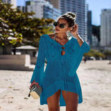 Women Knit Beach Cover Knitted Hollow out Beach Swimsuit Sun Protection Shirt