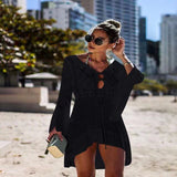 Women Knit Beach Cover Knitted Hollow out Beach Swimsuit Sun Protection Shirt