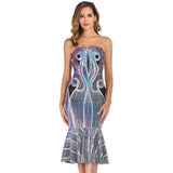 Women Evening Gown Summer Sexy Backless Sequins Dress