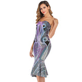Women Evening Gown Summer Sexy Backless Sequins Dress