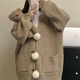 Women Knitwear Autumn and Winter Sweater Coat Loose Knitted Cardigan