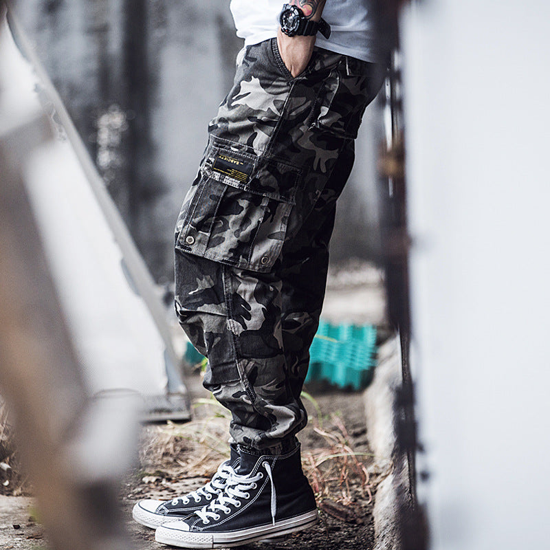 Men Sweatpants Tiger Pattern Camouflage Cargo Pants Male Tactical Ankle Banded Pants