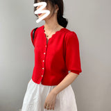 Women Knitted T-shirt Vintage Sexy Knitted Cardigan
