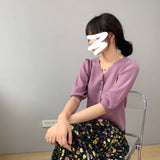 Women Knitted T-shirt Vintage Sexy Knitted Cardigan