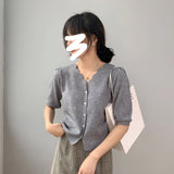 Women Knitted T-shirt Vintage Sexy Knitted Cardigan