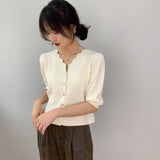 Women Knitted T-shirt Vintage Sexy Knitted Cardigan