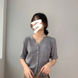 Women Knitted T-shirt Vintage Sexy Knitted Cardigan