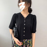 Women Knitted T-shirt Vintage Sexy Knitted Cardigan