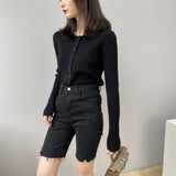 Women Cardigan Sweater Lapel Sexy Retro Sweater Autumn and Winter Button Coat 8t8057