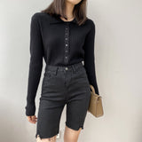 Women Cardigan Sweater Lapel Sexy Retro Sweater Autumn and Winter Button Coat 8t8057