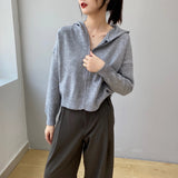 Women Cardigan Sweater Autumn Sweater Loose-Fitting Hoodie Long Sleeve Coat 8t8070