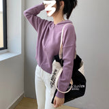 Women Cardigan Sweater Autumn Sweater Loose-Fitting Hoodie Long Sleeve Coat 8t8070