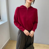 Women Cardigan Sweater Autumn Sweater Loose-Fitting Hoodie Long Sleeve Coat 8t8070
