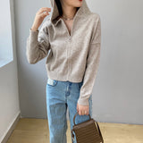 Women Cardigan Sweater Autumn Sweater Loose-Fitting Hoodie Long Sleeve Coat 8t8070