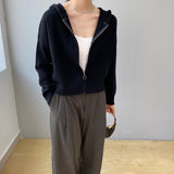 Women Cardigan Sweater Autumn Sweater Loose-Fitting Hoodie Long Sleeve Coat 8t8070