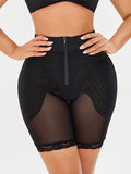 Large Size Water Drop Design High Waist Breathable Mesh Belly Contracting Hip Lift Body Shaping Shorts