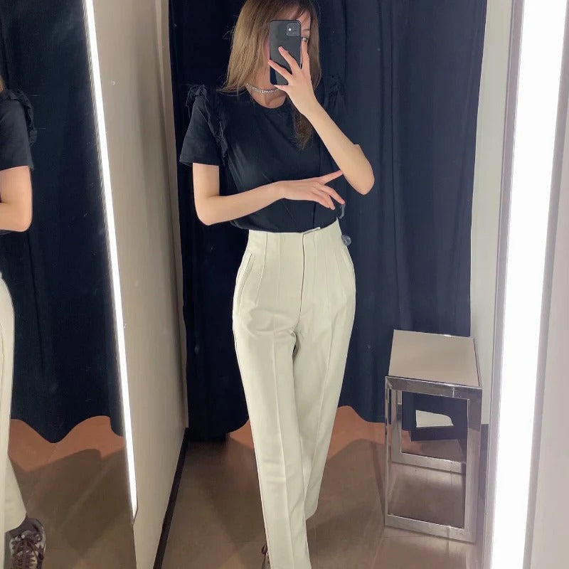 Women Sweatpants Straight Harlan Casual Suit Pants