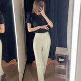 Women Sweatpants Straight Harlan Casual Suit Pants