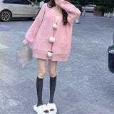 Women Knitwear Autumn and Winter Sweater Coat Loose Knitted Cardigan