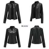 Red Leather Jacket Motorcycle Clothing Leather Coat Short Women's Jacket
