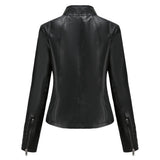 Red Leather Jacket Motorcycle Clothing Leather Coat Short Women's Jacket