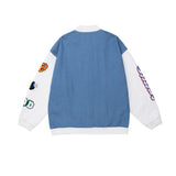 Unisex Jacket Spring and Autumn Embroidery Baggy Casual Jacket Couple Baseball Coat