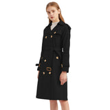 Women Trench Coat Long-Sleeved Lapel Coat