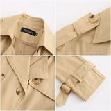 Women Trench Coat Long-Sleeved Lapel Coat