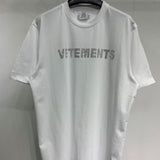 Vetements T Shirts VTM Hot Drilling Large Outline OS Version Men's and Women's Short-Sleeved T-shirt