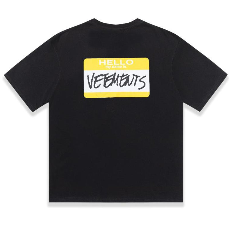 Vetements T Shirts VTM Yellow Label OS Version Loose Casual Short Sleeve T-shirt