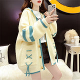 Women Knitwear Fall/Winter Hooded Sweater Coat Loose Knitted Cardigan
