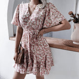 Beth Dutton Wardrobe Spring and Summer Print Chiffon Sexy Dress