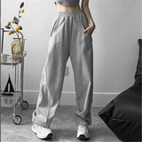 Women Sweatpants Summer Sweatpants Loose Straight Wide-Leg Pants