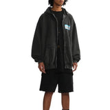 Vetements Hoodie Autumn and Winter Ripped Distressed Signature Label Washed Loose Zip Hooded Coat Sweatshirt