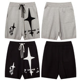 Men Shorts Hip Hop Letters Contrast Color Knitted Sports Shorts