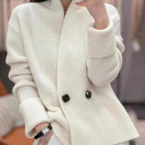 Women Knitted Cardigan Sweater Autumn and Winter Loose Knitwear