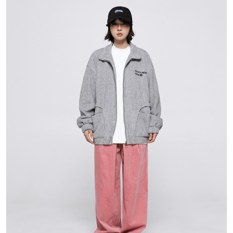 Unisex Jacket Vintage Stand Collar Jacket Baggy Coat