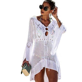 Women Knit Beach Cover Knitted Hollow out Beach Swimsuit Sun Protection Shirt