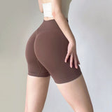Women Yoga Sports Shorts Peach Hip Raise Fitness Shorts