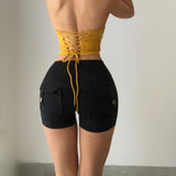 Women Yoga Sports Shorts Workwear Tight Shorts Quick-Drying Running Fitness Shorts