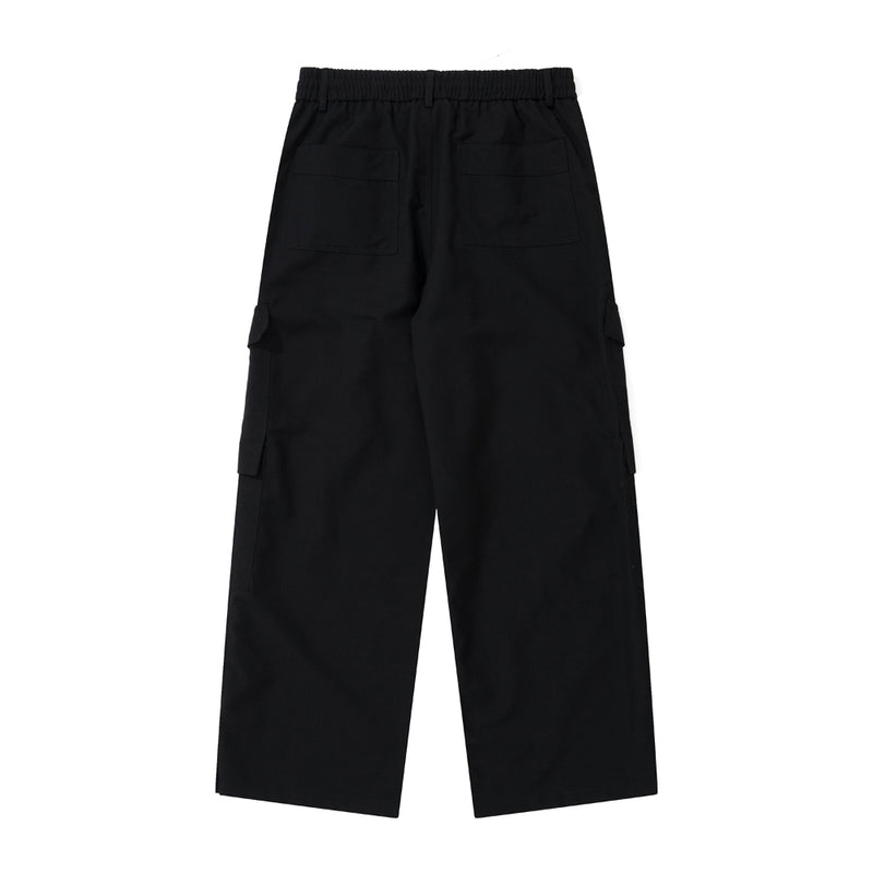 Men Sweatpants Cargo Pants Men's Multi-Pocket Wide Leg Trousers Casual Sports Slit Straight-Leg Pants