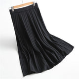Women Knitted Skirt Autumn and Winter Knitting Skirt Pleated Skirt