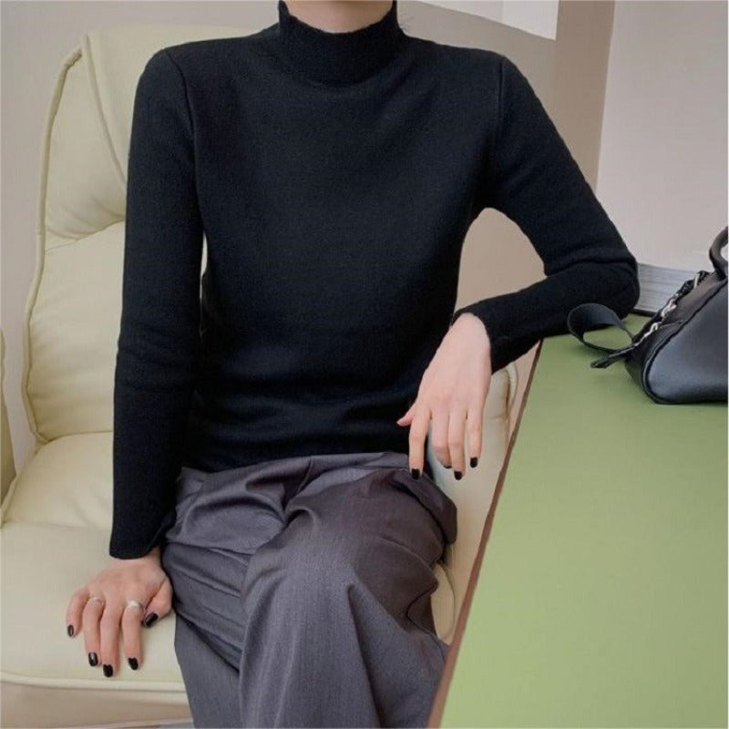 Women Knitwear Autumn and Winter Turtleneck Knitted Bottoming Shirt