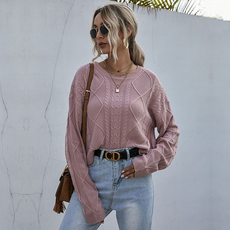 Women Knitted Sweater Knitted Long-Sleeved Twist Mori Short Bottoming Sweater